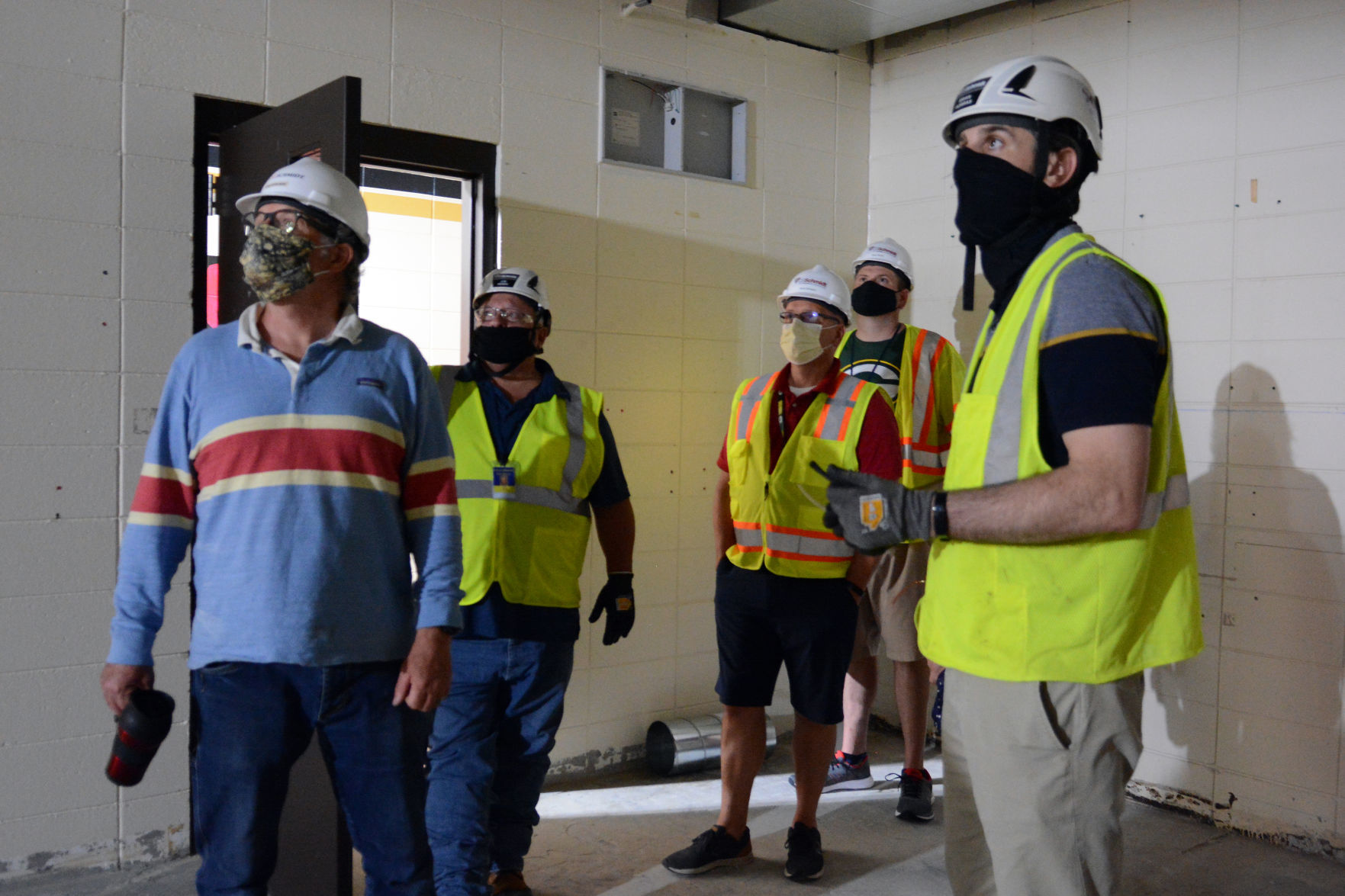 Baraboo middle school construction tour, June 23, 2020